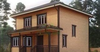 Двухэтажный дом из бруса в Новоуральске от Строй-Нву - строительство от 134381 руб.