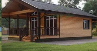 Проект одноэтажного дома из бруса с террасой - Строительство в Новоуральске от Строй-Нву от 134381 руб.
